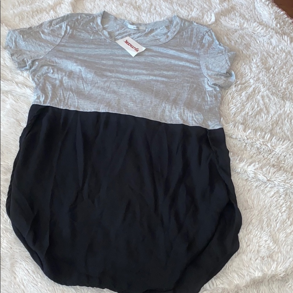 Gray/black high low brand new top